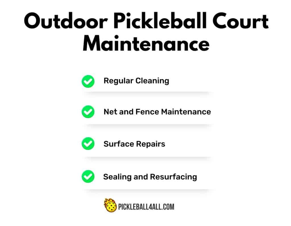 Outdoor Pickleball Court  Maintenance