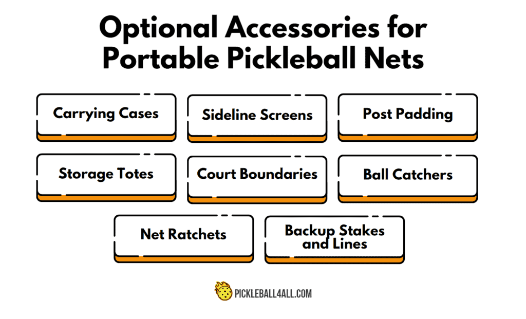 Optional Accessories for Portable Pickleball Nets
