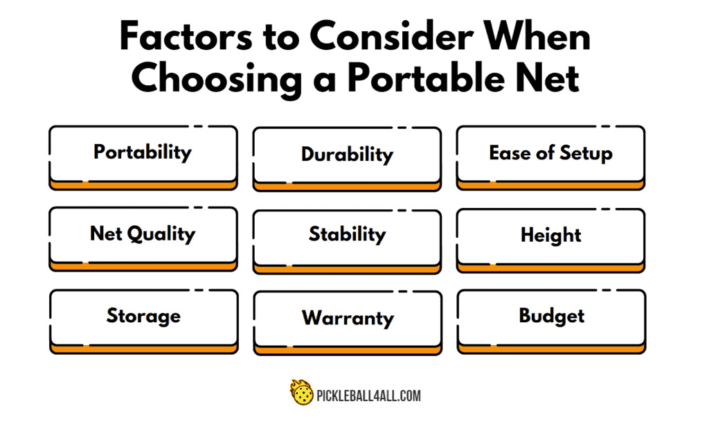 Factors to Consider When Choosing a Portable Pickleball Net